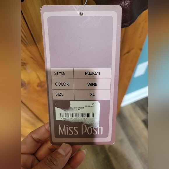 Miss Posh Women's Deep Burgundy Bomber Jacket - Picture 6 of 16